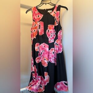 Calvin Klein Black and Pink Floral Dress